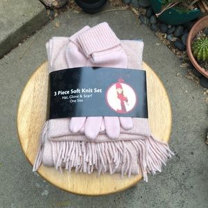 3 piece glove hat scarf set